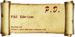 Pál Dárius névjegykártya